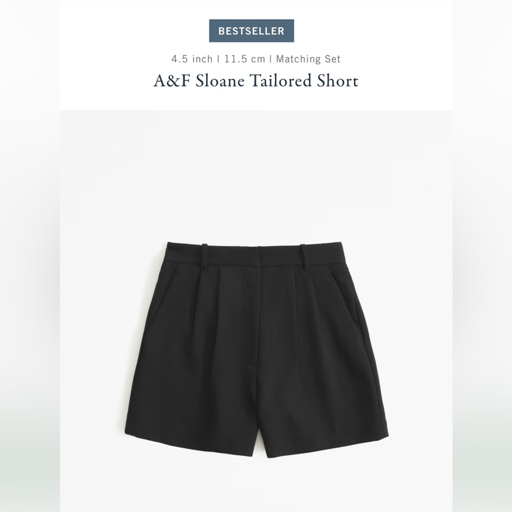 NWT Abercrombie and Fitch tailored Sloane short in black
